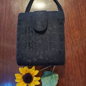 Black Lace Box Crossbody Bag